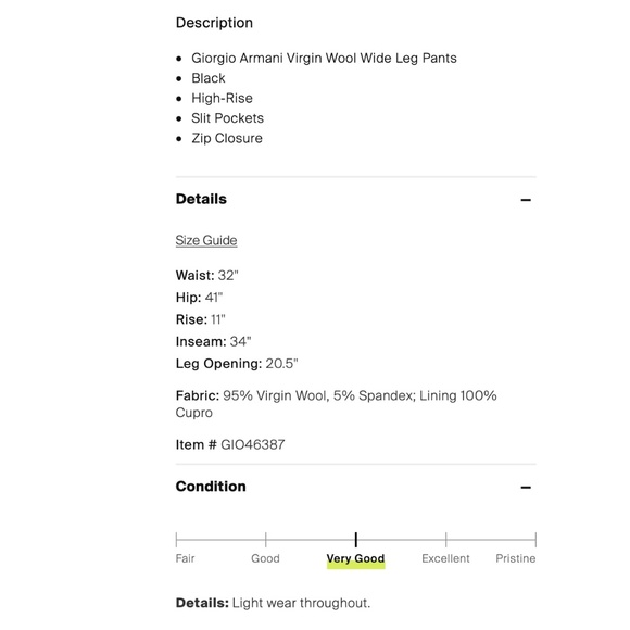 Giorgio Armani Black Wide-Leg Pants - Picture 8 of 8